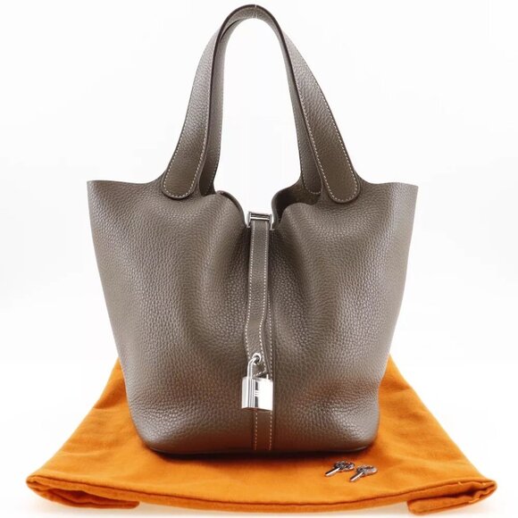HERMES Picotin LockMM Handbag Etope SilverHardware Taurillon Clemence Women - Picture 3 of 12